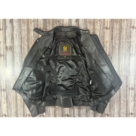 Belstaff motorcycle leather jacket size US 16 46 EU color Black mint condition - Picture 5 of 10